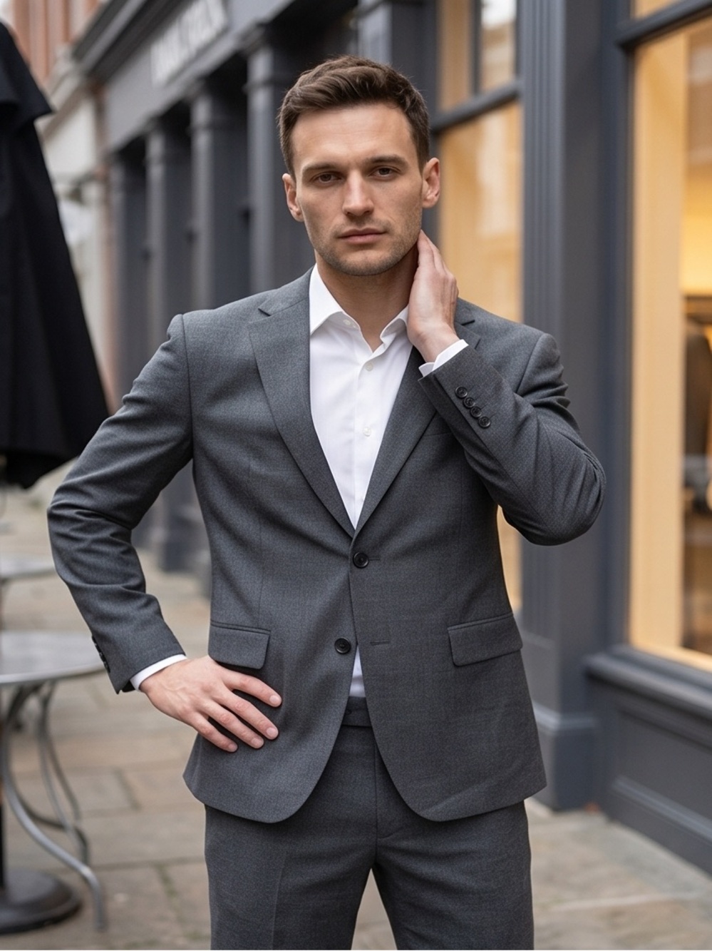 Haggar Men's Charcoal Gray Two-Button Suit Jacket